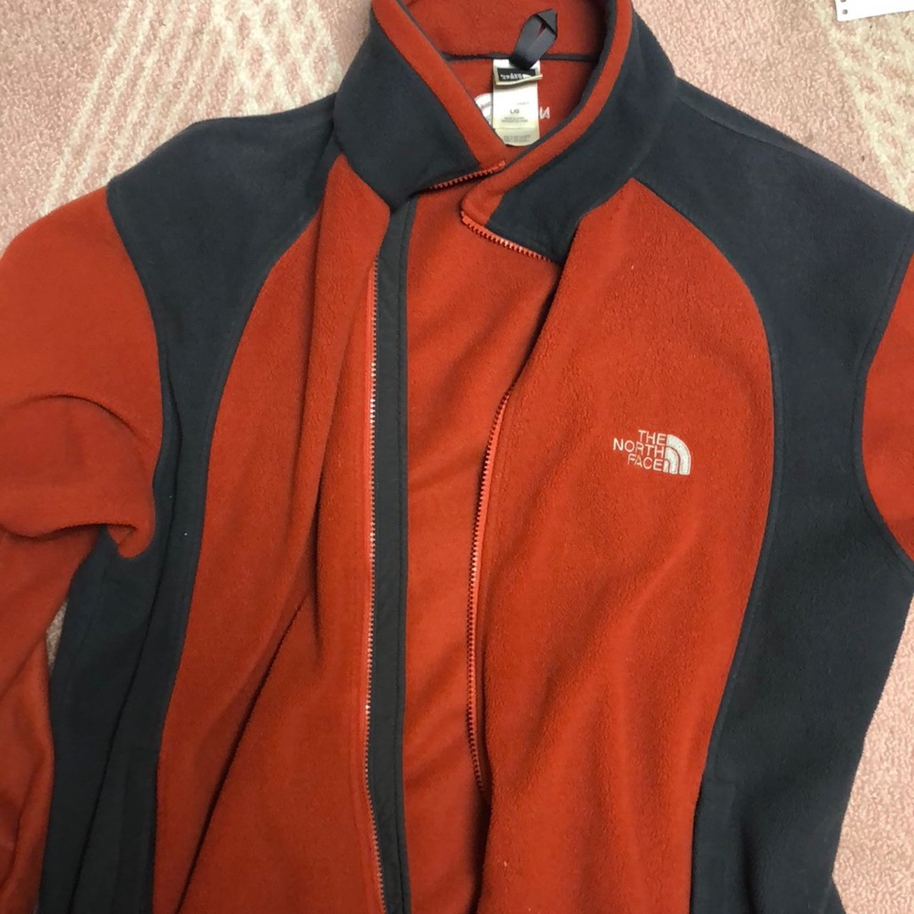 Orange North Face Fleece